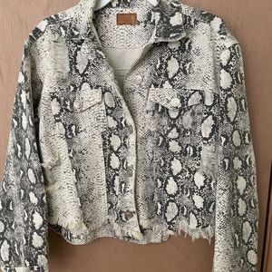 POL Snakeskin Denim Jacket